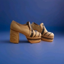 Vintage 1970s Platform Disco Shoes. Size UK 10