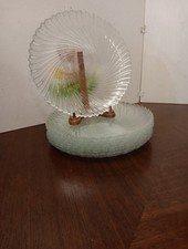 Arcoroc Clear Glass Dinner Plates Trays 10" Set of 8 Seabreeze Swirl USA