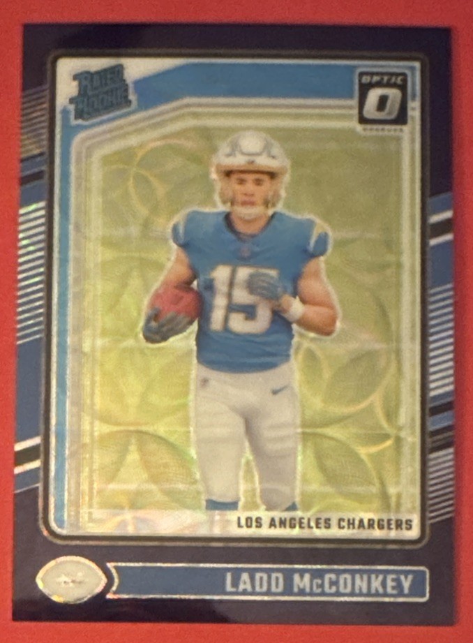 Ladd McConkey 2024 Donruss OPTIC BLUE SCOPE Rated Rookie Rookie Card #266 (7197)