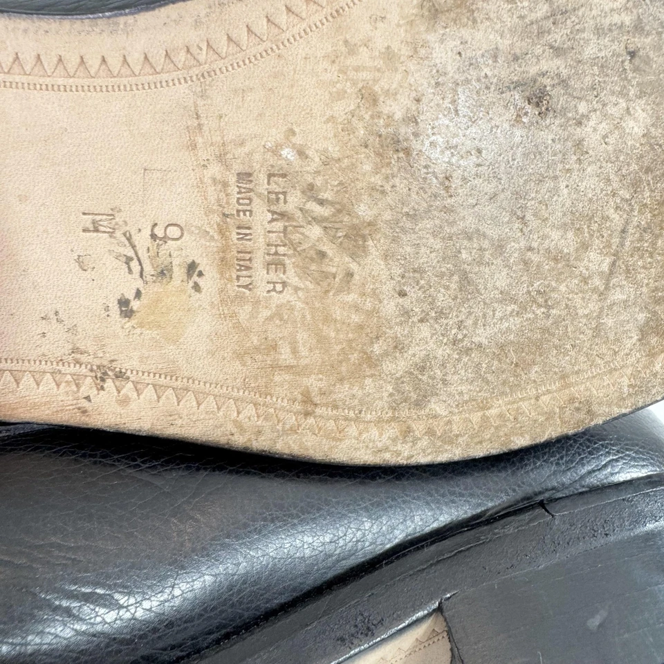 Botas de couro femininas feitas na Itália tamanho UE 39 preto renda sola de couro desleixada - Imagem 4 de 4