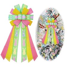 ALIBBON Large Easter Bows for Wreaths, Spring Easter Wreath Bows, 13" x Style4
