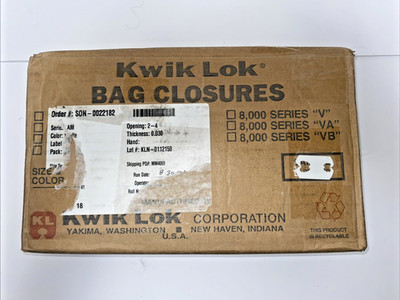 Kwik Lok Bag Closures 8000 Count White Bread Tabs Twist Ties Food Storage Seals