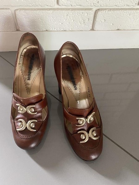 Women Emporio Armani Heels Brown Leather 35