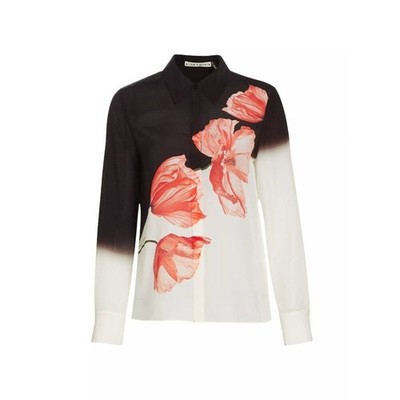 Alice Olivia Brady Floral Silk Blouse Large