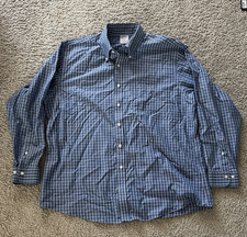 Brooks Brothers 1818 Regent Fit Non-Iron Cotton Blue/White Check 17.5 34/35