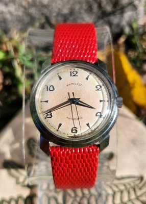 Vtg Hamilton 1950's K-503 Men's 33mm Watch 661 Automatic 17J Lizard Strap NICE!!
