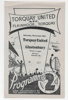 1957/58 Western League TORQUAY UNITED Reserves v. GLASTONBURY