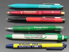 Lote de 6 PENS Drug Rep Pharmaceutical Promo Remeron Renagel Diflucan Procardia +