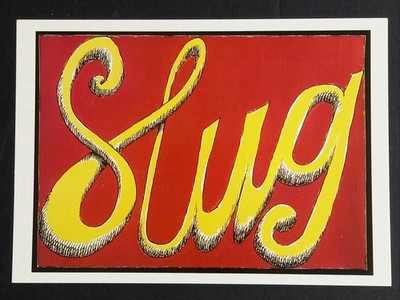 Slug Boomerang Media Art Postcard George Parfitt Not For Sale UK