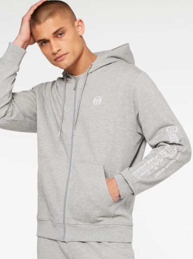 Sergio Tacchini Mens STF22M50329 Sora Zip-Up Hoodie Heather Grey 2XL 10590₽