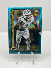 2025 Topps Chrome NFL Micah Parsons #77 Aqua Refractor /199 Packers  