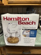 Hamilton Beach 64695 Power Deluxe 6 Speed Stand Mixer - White Brand New