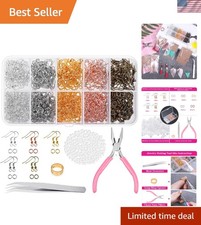 Jewelry Making Supplies Earring Hooks Kit 1400pcs Jump Rings Plier Set for DIY