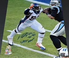 VON MILLER SIGNED DENVER BRONCOS SUPER BOWL 16x20 PHOTO JSA W/ SB 50 MVP