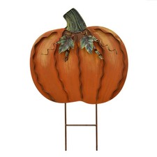 Pumpkin Garden Stake Metal Yard Sign Fall Decor Decorative Pumpkin Yard Art