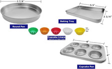 Pan Set Compatible with Easy Bake Ultimate Oven Includes Cupcake Liners THA...