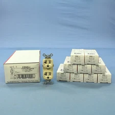 10 P&S Ivory COMMERCIAL Grade Receptacle Duplex Outlets NEMA 5-20R 20A CR20-I