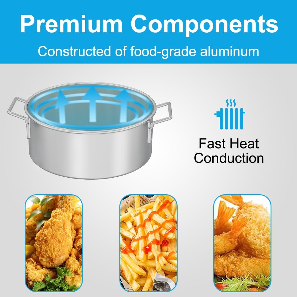 10QT Outdoor Fish Fryer Kit – Heavy-Duty Aluminum Pot  6.7QT Basket, Propane ...