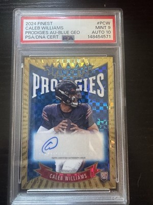 2024 Topps Finest Caleb Williams Prodigies Auto Blue 62/99 #P-CW PSA 9/auto 10