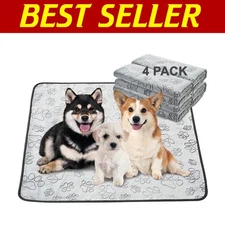 Easy Clean Waterproof Pet Training Pads 34" x 36" - 4 Pack - Flannel Quality
