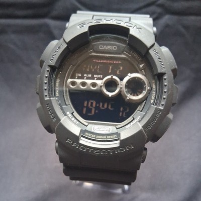 Casio G-Shock GD100-1B Men's Digital Outdoor Watch BLACK (As-is)