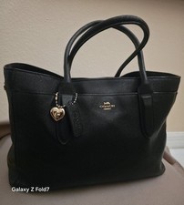 Coach Black Crossgrain Leather Tote Bag
