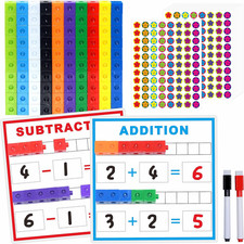 Math Linking Cubes, Math Cubes Manipulatives with Activity Cards Linking Cube Ma