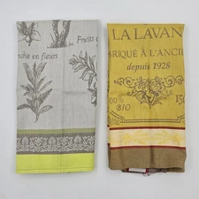 Pair of Sud Etoffe Tea Towels 100% Cotton - Olive Tree and Lavender Soap