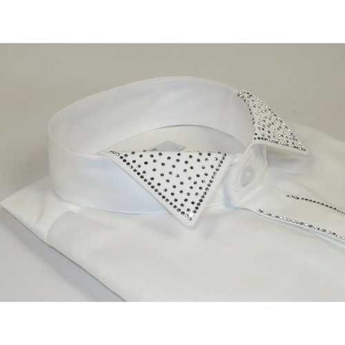 Men CEREMONIA Tuxedo Shirt Rhinestone 100% Cotton Turkey #stn 133 White Wing tip - 第 5/7 張圖片