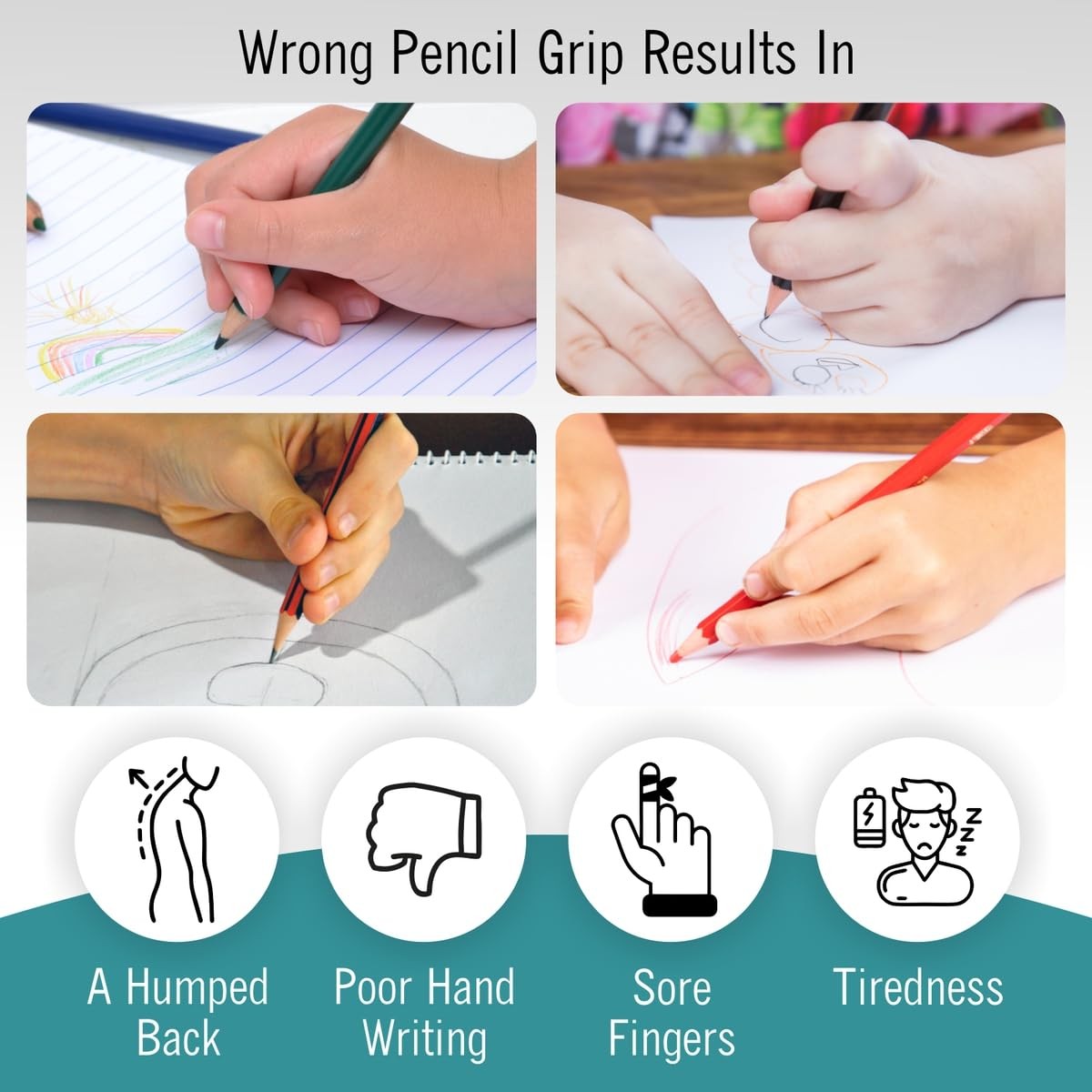 Pencil Grips for Kids Handwriting, Ergonomic Children Writing Aid, Training