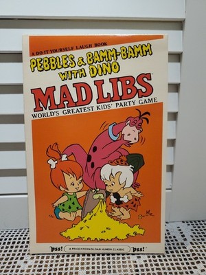 VTG 1981 Pebbles & Bamm-Bamm With Dino Mad Libs Price Stern Sloan Unused