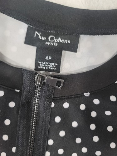 Nue Options Damenjacke 4P marineblau weiß gepunktet durchgehender Reißverschluss neu mit Etikett - Bild 1 von 5