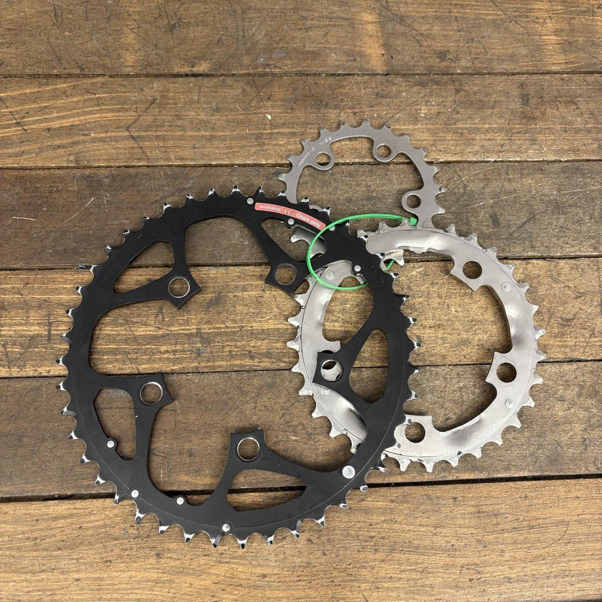 Vintage Shimano Deore Chainring Set 44 32T 22T 94 BCD K-32 90s