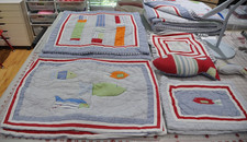 Pottery Barn Kids Conor Fish Party Twin Quilt With Sham Euro Sham Small Pillow