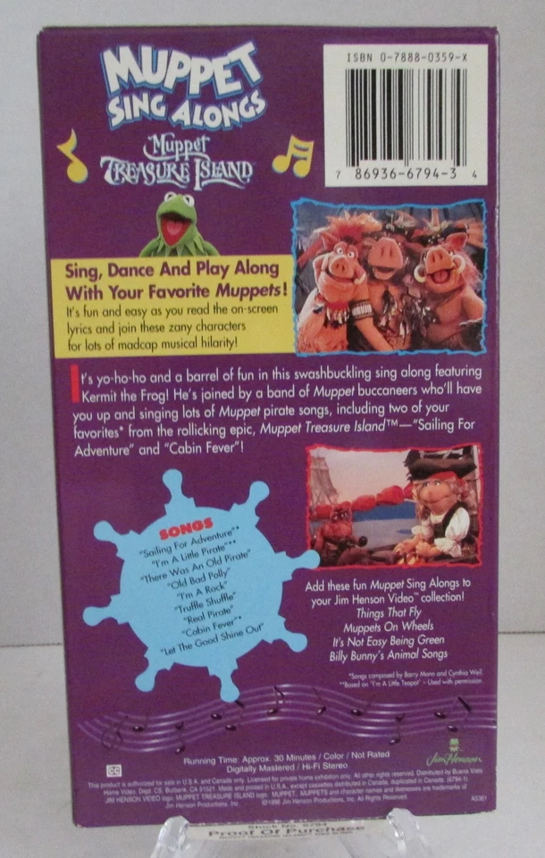 VINTAGE 90's Muppet Sing-Alongs: Muppet Treasure Island (VHS, 1996) - Imagem 2 de 3