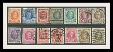 BELGIUM 1922-25 King Albert SET OF 14 STAMPS  USED
