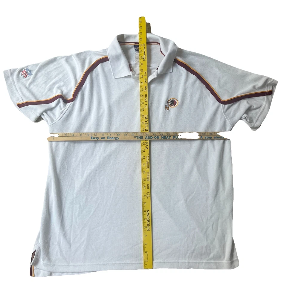 Camisa polo blanca vintage Reebok NFL Washington Redskins 2XL ropa rara del equipo Foto 3 de 4