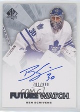 2011-12 SP Authentic Auto Future Watch 781/999 Ben Scrivens #266 Auto 0v1