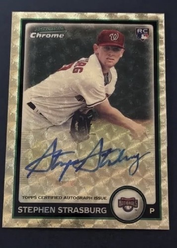 2010 Bowman Chrome Superfractor #205 Stephen Strasburg Autograph Rookie 1/1 RC
