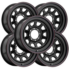 (Set of 5) Allied 51 Daytona 15x8 6x5.5" -19mm Gloss Black Wheels Rims