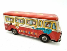Vintage Japan Tin Kinder Garten Bus No. 4620 Friction Toy 5 Non Working