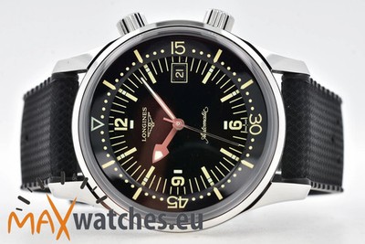 Longines Heritage Legend Diver L37744509 Black Dial Rubber strap