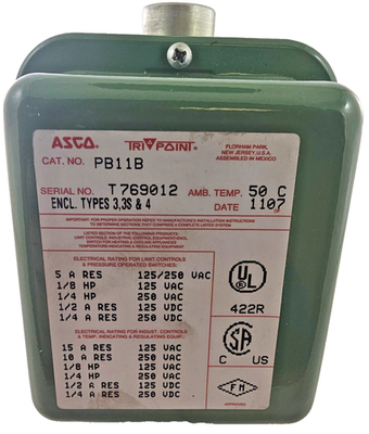 #ad #ad ASCO PB11B PRESSURE SWITCH 1 4quot; FPT 6000PSI 15A 250VAC VDC 1 2hp NEMA 4 $215.00