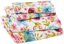 Pointehaven Flannel Deep Pocket Set with Oversized Flat Sheet, Queen, Sylvan