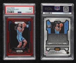 2023-24 Panini Prizm Red Prizm /299 Cason Wallace #139 PSA 9 MINT Rookie RC