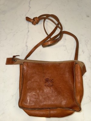 Il Bisonte Mini Tan Leather Crossbody Filippo Italy Zipper Closure