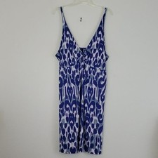 Mix It Blue & Gray Spaghetti Strap Blue & White Artsy Dress Juniors XL