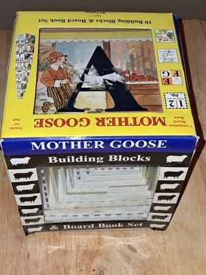   MOTHER GOOSE  10 Building Blocks. Includes Box Stacks Complete Learning Kids 