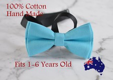 Boy Kids Baby 100 Cotton Aqua Blue Bow Tie Bowtie Party Wedding 1-6 Years Old