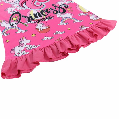 Toddler Girls Rainbow Nightshirt Nightie Princess Dresses Unicorn Printed Party - Picture 7 of 14